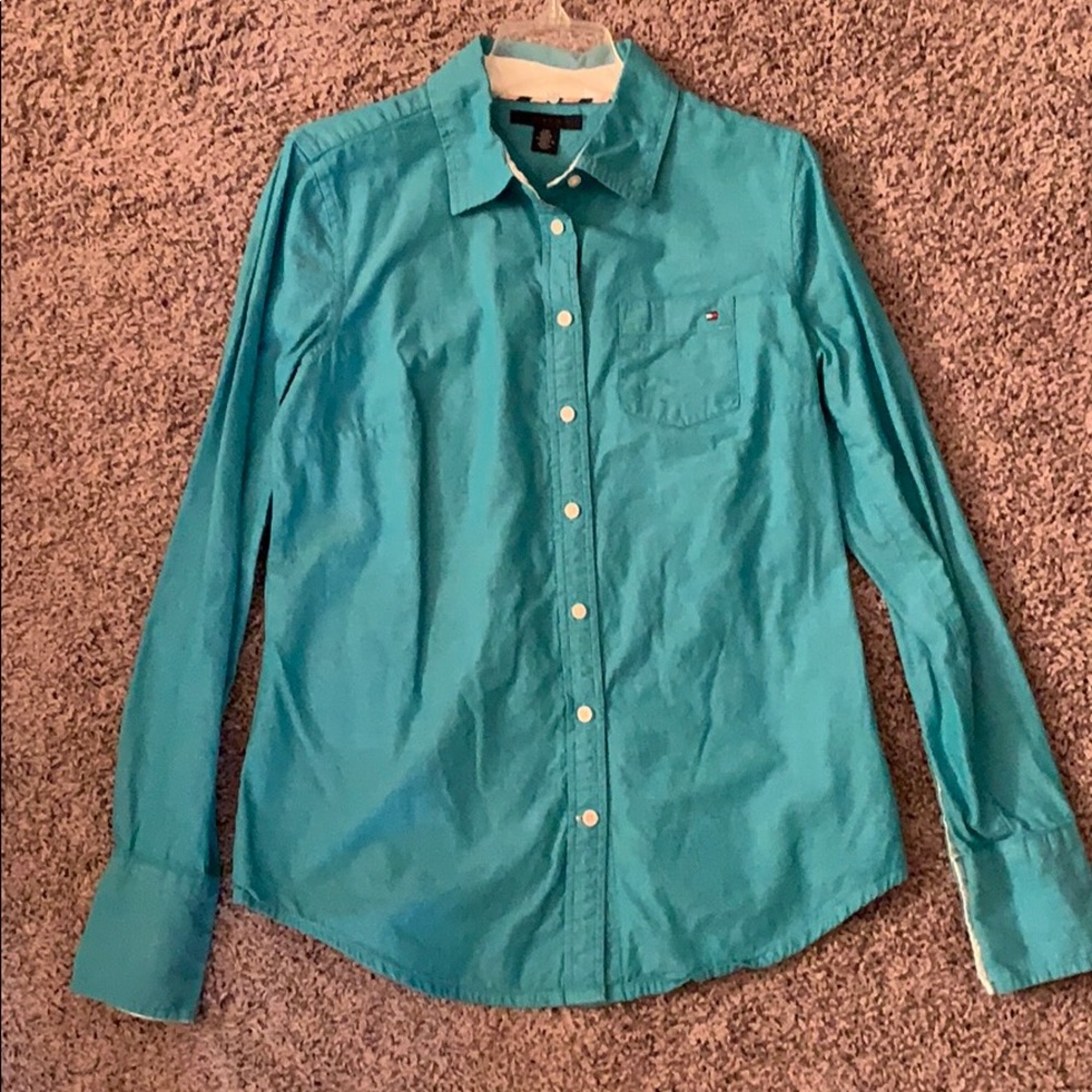 Tommy Hilfiger turquoise button down